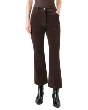 Akris Punto Cali Stretch Velveteen Crop Bootcut Pants - Black
