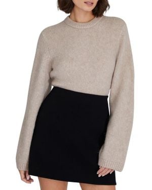 Club Monaco Relaxed Crewneck Crop Wool Blend Sweater - Black