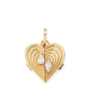 Adina Reyter Heart Locket Charm - Metallic