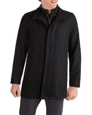 Cole Haan Signature Melton Wool Blend Topcoat - Black