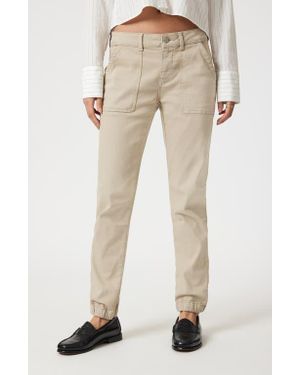 Mavi Ivy Mid Rise Slim Twill Utility Pants - Natural