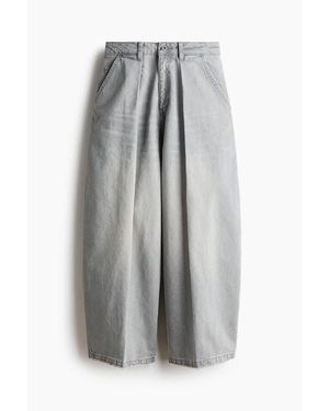 H&M Barrel Leg Regular Waist Jeans - Gray