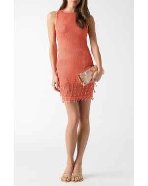 Guess Mayci Beaded Hem Minidress - Red