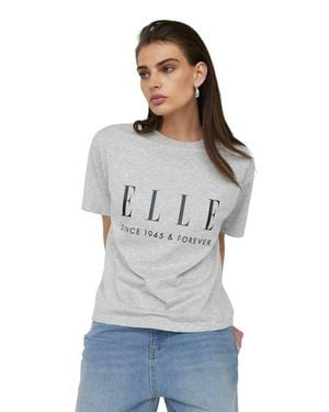 Elle Collection Graphic Tee T-Shirt - Gray