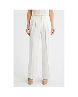 Mavi Pleated Straight Leg Pants - White