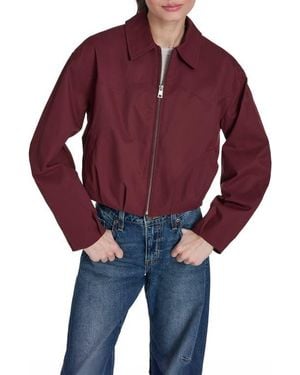 Levi's Crop Bubble Hem Bomber Jacket - Red