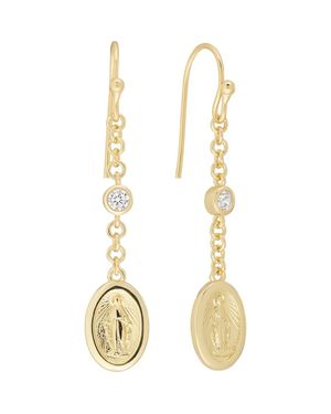 ATHRA LUXE Virgin Mary Drop Earrings - Metallic