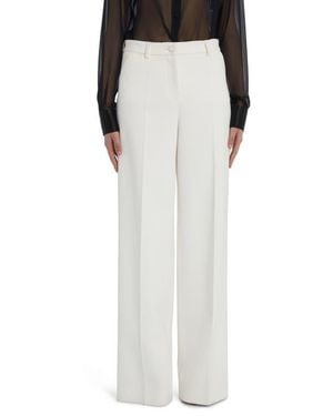 Dolce & Gabbana Wide Leg Crepe Pants - White