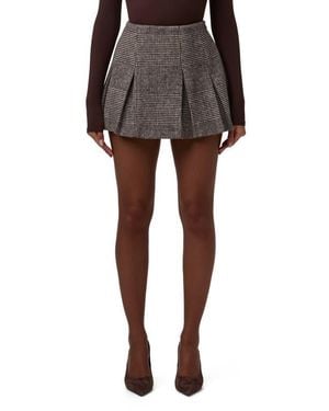 Naked Wardrobe Glen Plaid Pleated Miniskirt - Black