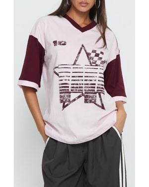 Princess Polly Nachell Oversize Graphic T-Shirt - Pink