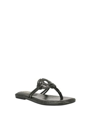 Guess Saime Croc Embossed Sandal - Black