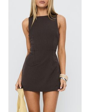 Princess Polly Yumiko Pinstripe Sleeveless Romper - Black
