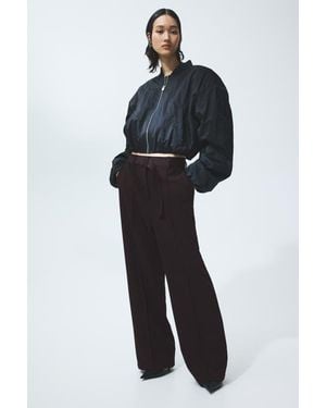 H&M Belted Tailored Pants - Black