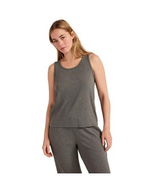 Haven Well Within Drapey Rib Knit Scoop Neck Tank - Gray