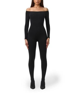 Naked Wardrobe Naked Off-Shoulder Closed Toe Jumpsuit - Black