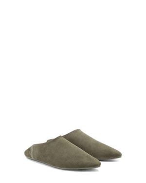 Mango Leather Collapsible Heel Shoe - Green