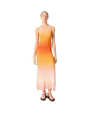 Maje Tie-Dye Knit Maxi Dress - Orange