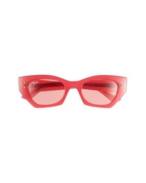Ray-Ban Zena 52Mm Geometric Sunglasses - Red
