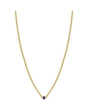Zoe Chicco Bezel Sapphire Pendant Necklace - Metallic