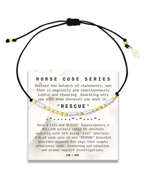Elliot Young Morse Code Bracelet On Adjustable Cord - White