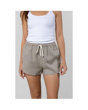 LEISURE LAB Linen Resort Short - Gray