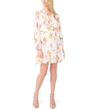 Halogen® Floral Print Long Sleeve Minidress - Multicolor