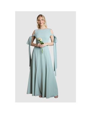 Coast Bow Sleeve Maxi Dress - Blue
