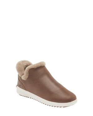 Olukai Malua Hulu Genuine Shearling Waterproof Slip-On Sneaker - Brown