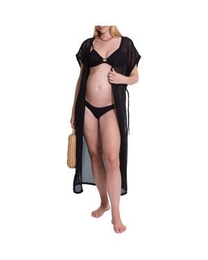 Cache Coeur Milos Maternity Beachwear Caftan - Black