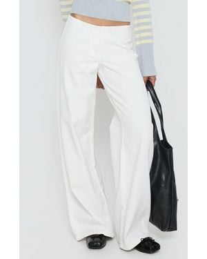 Princess Polly Hereos Mid Rise Baggy Wide Leg Jeans - White