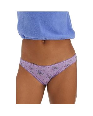 Free People Intimately Fp Floral Print Pointelle Bikini - Purple
