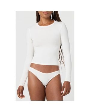Florence By Mills Softie Cotton Blend Long Sleeve Top - White