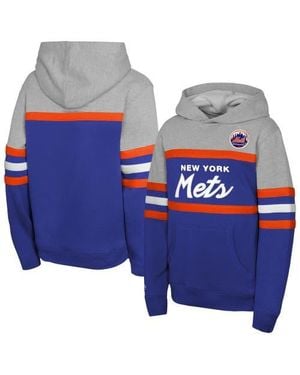 Mitchell & Ness Youth New York Mets Cooperstown Head Coach Pullover Hoodie - Blue