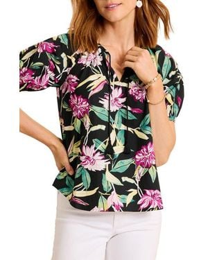 Tommy Bahama Twilight Bloom Cotton Top - Black