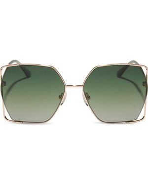 DIFF Donna Iv 61Mm Gradient Polarized Square Sunglasses - Green