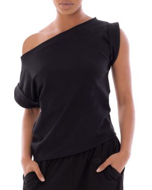 DAI MODA Femi One-Shoulder Top - Black
