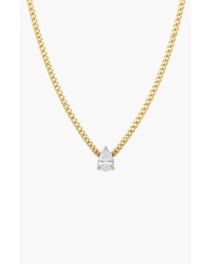 Kellery Serene Drop Pear-Cut Solitaire Pendant Necklace - Metallic