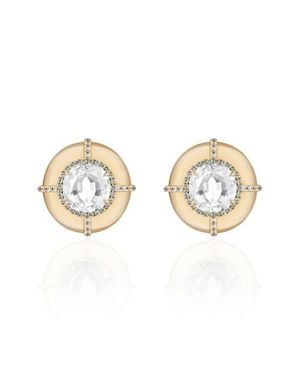 Goshwara Round Medallion Stud Earrings - Multicolor