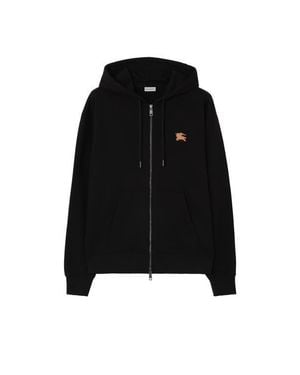 Burberry Knight Check Zip Hoodie - Black