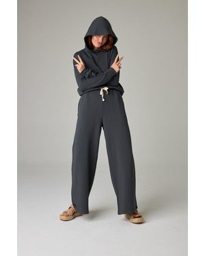 eavolu® Baikal Eco-Luxe Fleece Wide-Leg Long Pant - Blue
