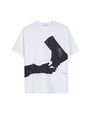 Givenchy Regular Fit Gloves Trompe L'Oeil Print T-Shirt - White