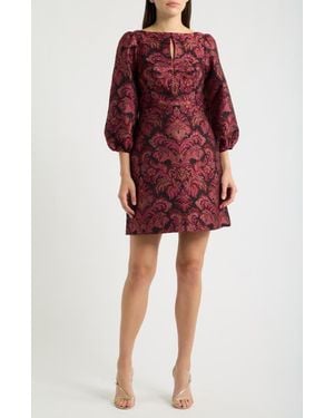 Eliza J Balloon Sleeve Dress - Red