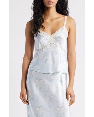 LoveShackFancy Lirena Lace Accent Floral Camisole - White