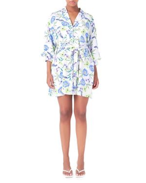 Endless Rose Floral Mini Shirtdress - Blue