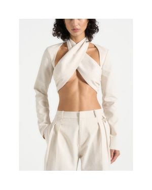 Manière De Voir Wendy Linen Bolero Top - White