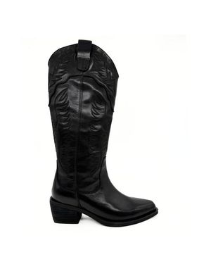 Amie Rafa Montana Leather Western Boots - Black