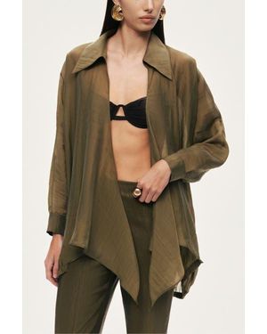Nocturne Fluid Open-Front Shirt - Green
