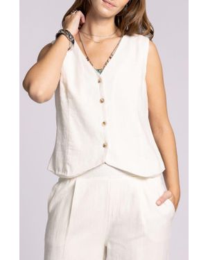 Thread & Supply Anastasia Linen Blend Vest - White