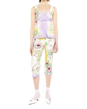 Anna Sui Florida Cotton Sateen Capri Pants - Multicolor