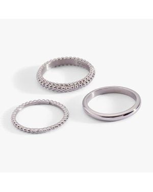 ALEX AND ANI Textured Stacking Ring Set Of 3 - Metallic